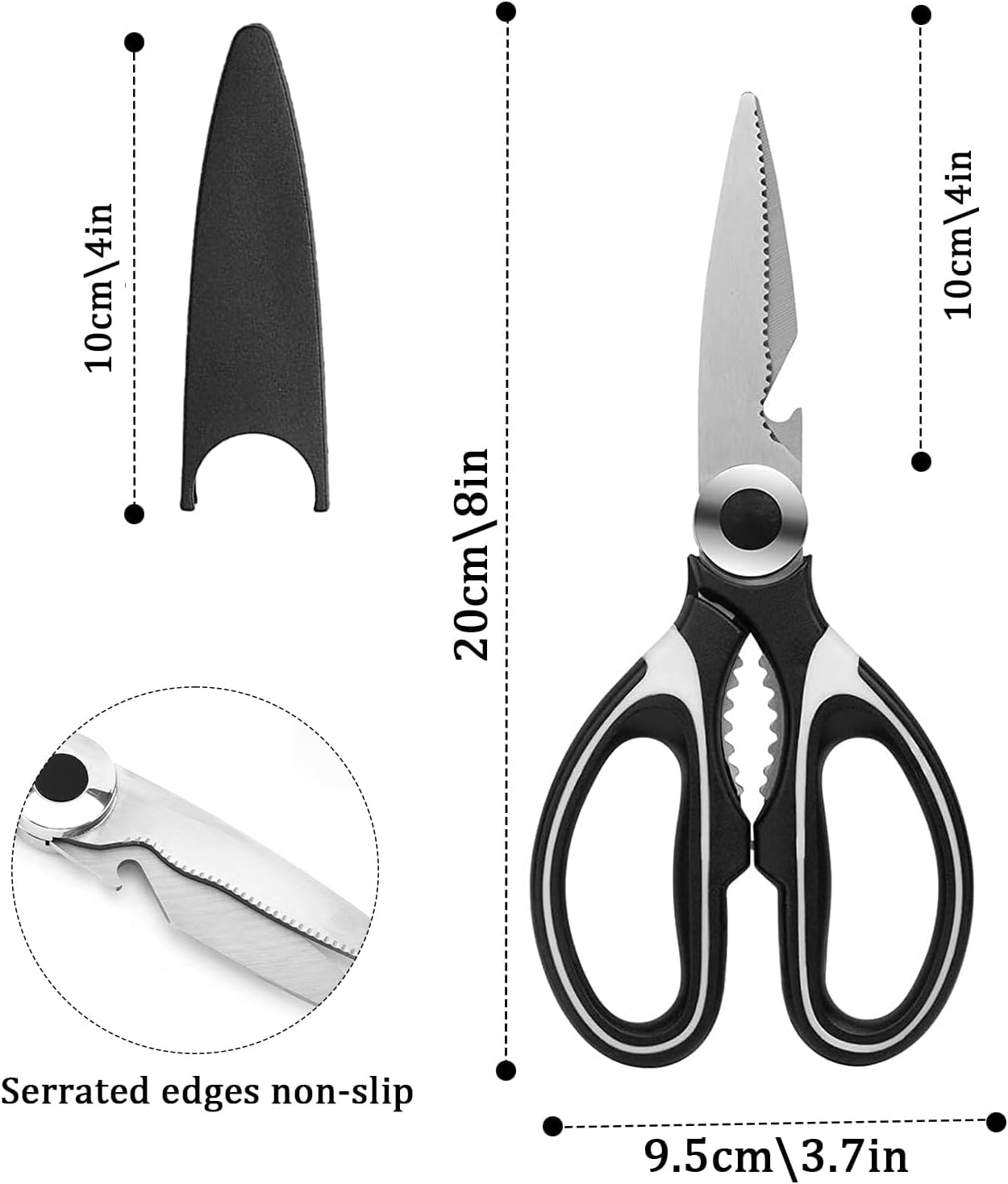 Premium Kitchen Shears - Heavy Duty Stainless Steel Multi-Purpose Scissors - 图片 5